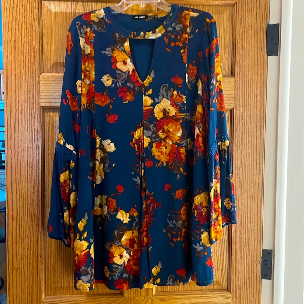 Blu Pepper, Navy, Floral Dress